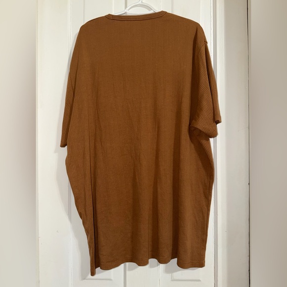 Men's 3XL Shaquille O'Neal Brown Casual Shirt plus size soft ribbed - Picture 2 of 4